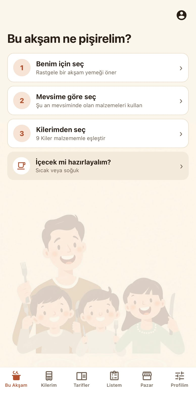 SiNi Türkçe ana ekranı